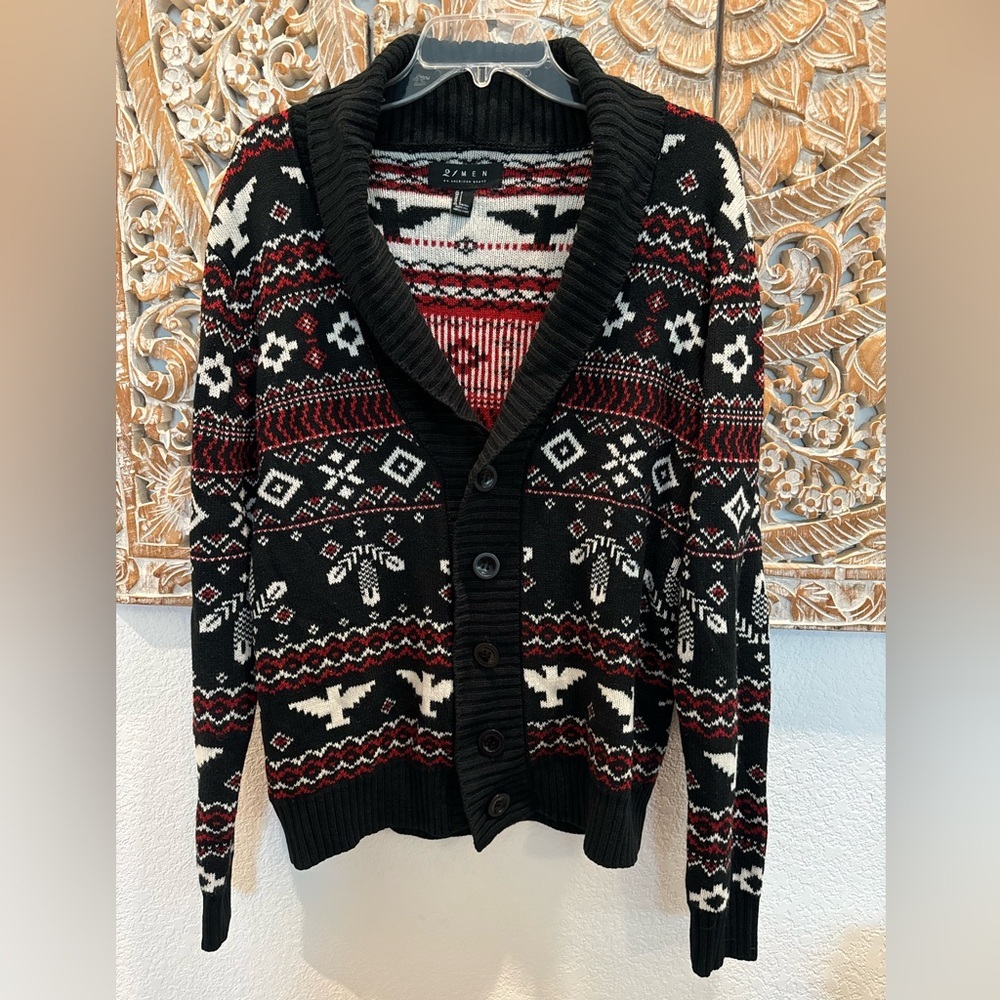 21men Holiday Button Down Cardigan- size S